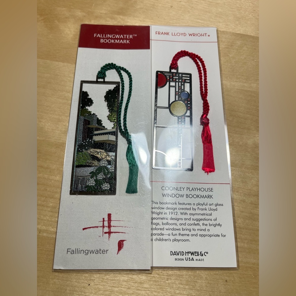 Frank Lloyd Wright Fallingwater Bookmark with Black and White Design